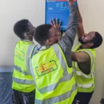 10 kVA Inverter Battery power backup project. Technicians installing Victron Power backup for ICT network power stabilisation