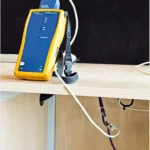 ICT project deployment. Testing of ethernet network using fluke tester.