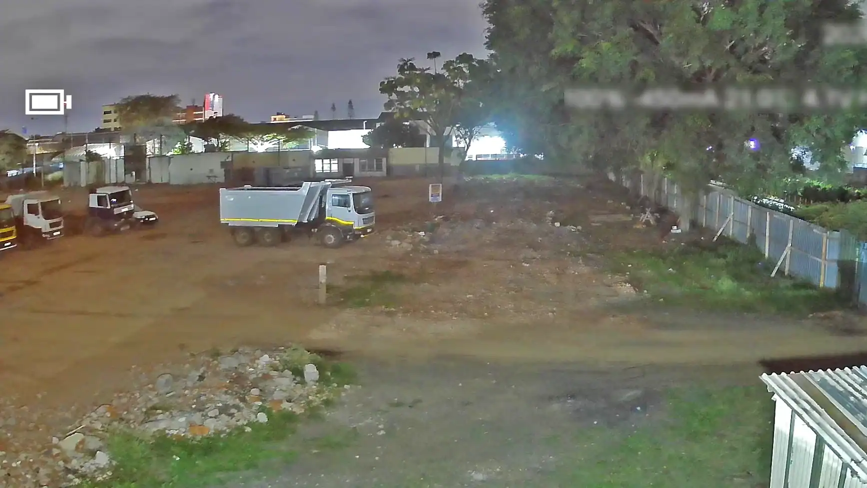 Night vision CCTV monitoring wide outdoor area with vehicles and real-time remote connectivity
