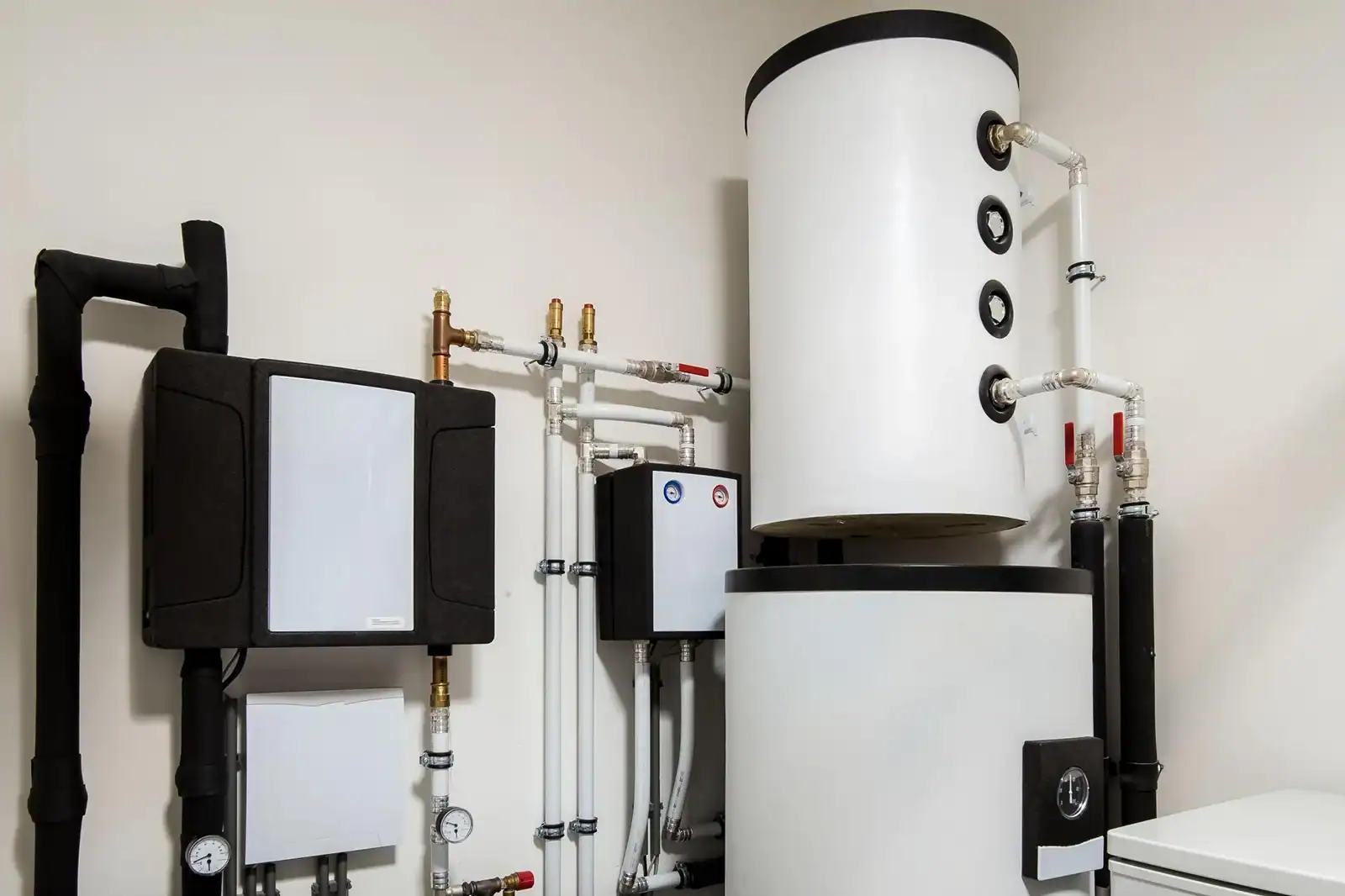 Heat pump water heating system installed for energy-efficient hot water production