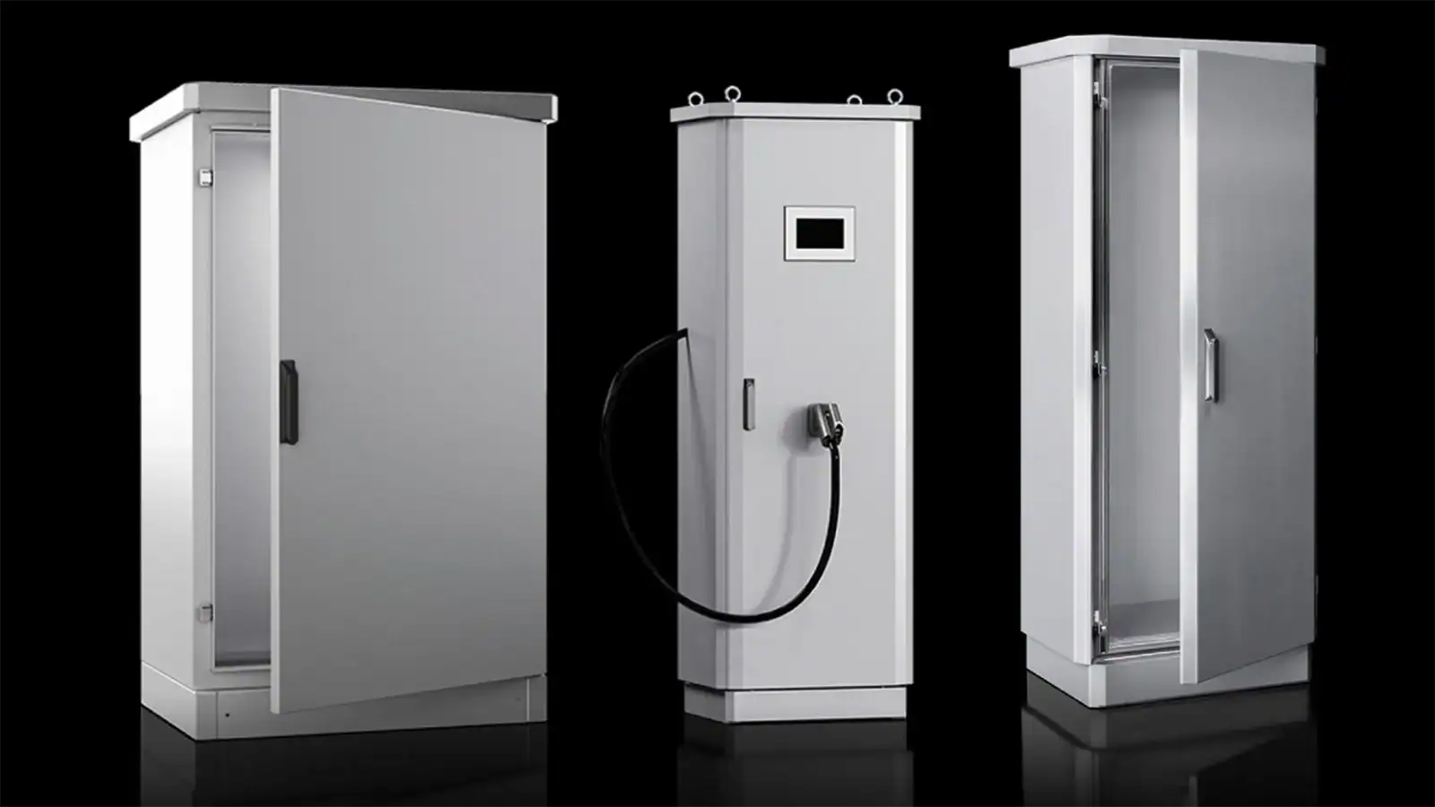 Outdoor rack enclosures for telecom and industrial applications designed for weatherproof equipment protection and secure installations.