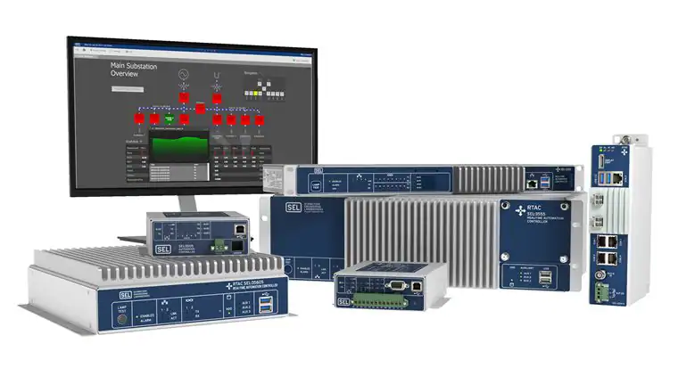 Real time automation controller (RTAC) devices and SCADA system interface used for substation automation and grid control.