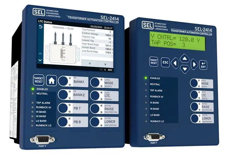 Transformer control devices for load tap changer (LTC) control, voltage regulation and substation automation.