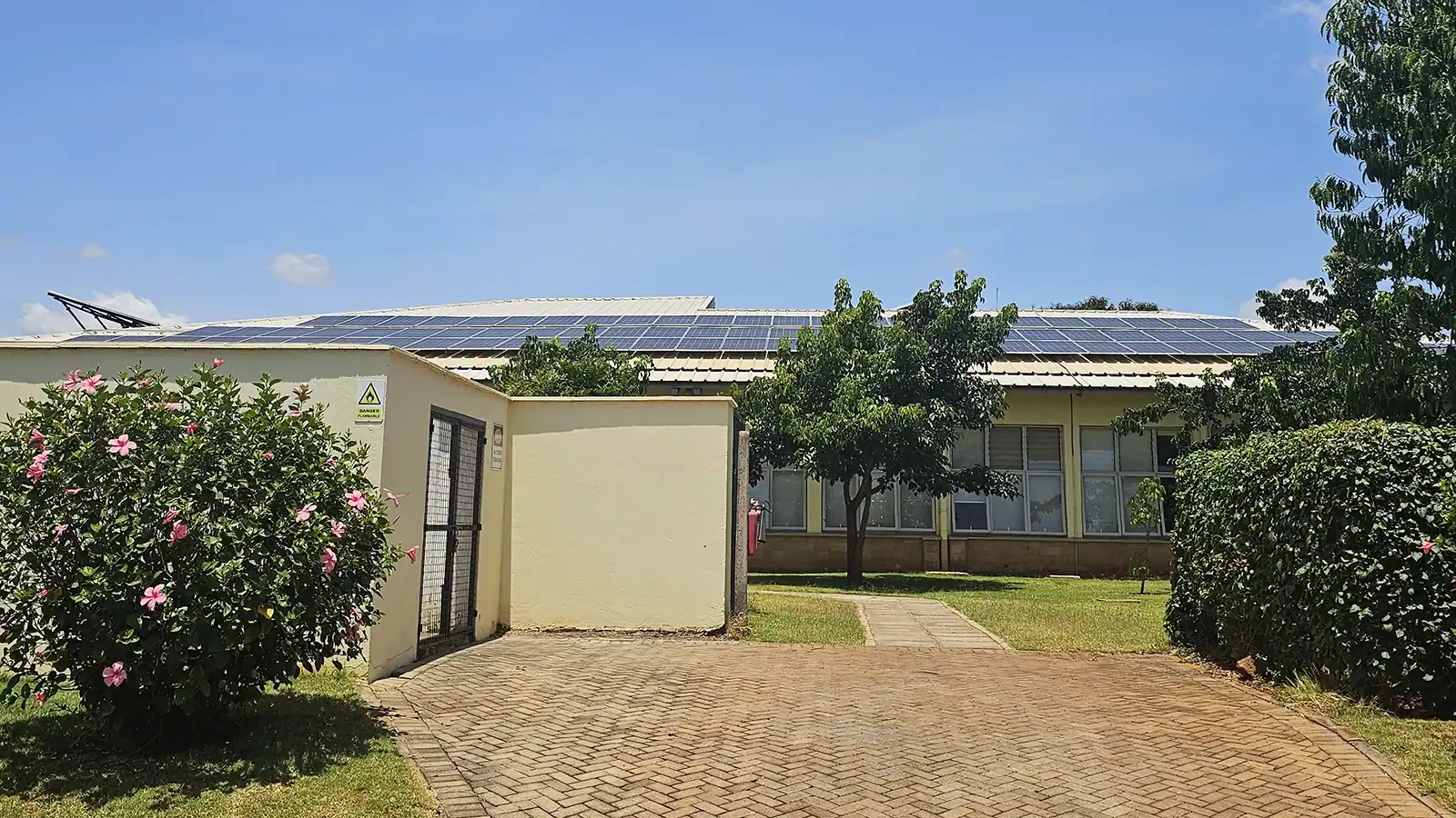 Maintenance service on 300 kW grid-tied solar PV system.